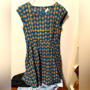 Mata Traders Teal and orange print dress